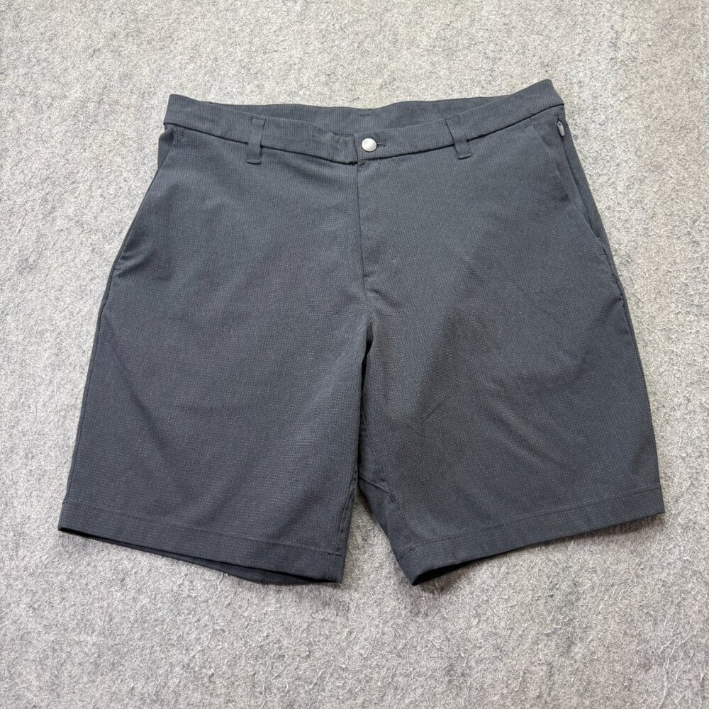 Lululemon Commission Shorts Men 34 Black Stretch 9" Chino Ripstop Stretch